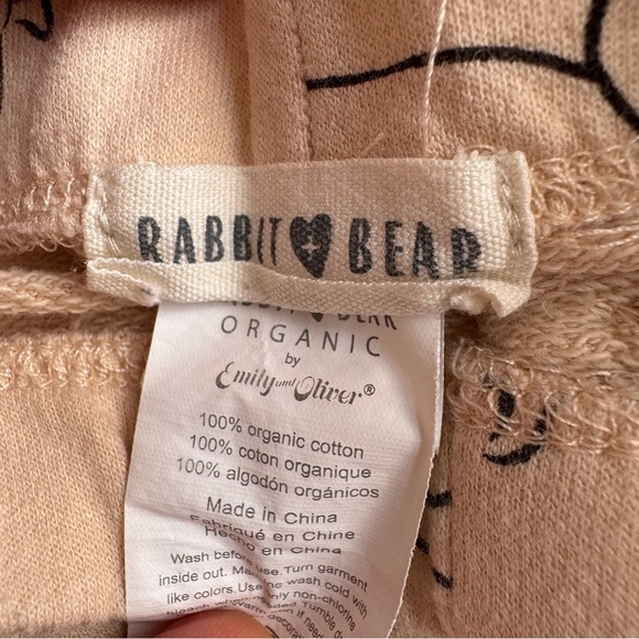 Rabbit + Bear Organic Cotton Dachshund Puppy Sweatshirt & Pants 2PC set 3-6M - Picture 2 of 6